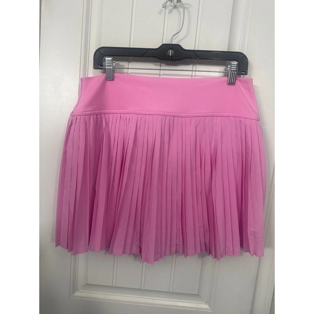 Aerie OFFLINE Pleated Tennis Skirt Pink Athletic Skort XL 170-6498-1148
